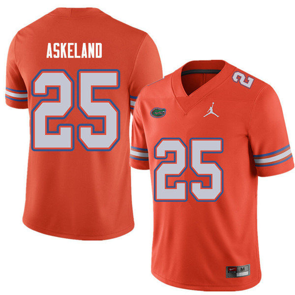 Jordan Brand Men #25 Erik Askeland Florida Gators College Football Jerseys Sale-Orange - Click Image to Close